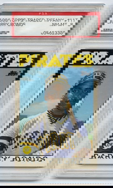 BARRY BONDS 1986 TOPPS TRADED TIFFANY Rookie Card #11T           PSA 8 