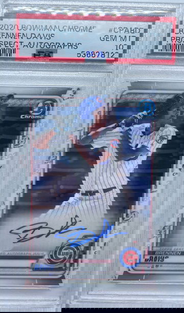BRENNEN DAVIS 2020 BOWMAN CHROME PROSPECT AUTO AUTOGRAPH PSA 10