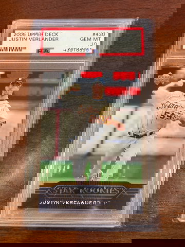 2005 upper deck Justin verlander rookie psa 10