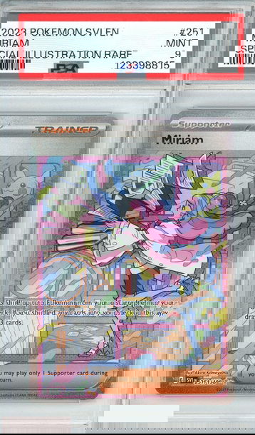 2023 POKEMON SVI EN-SCARLET VIOLET MIRIAM #251 SPECIAL ILLUSTRATION RARE PSA 9