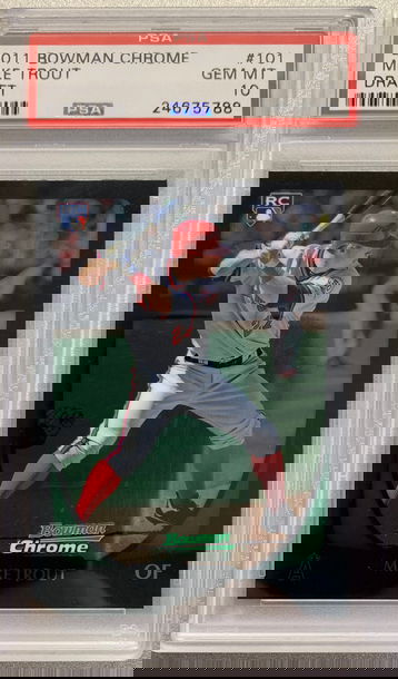 MIKE TROUT 2011 BOWMAN CHROME DRAFT RC #101 PSA 10 GEM MT