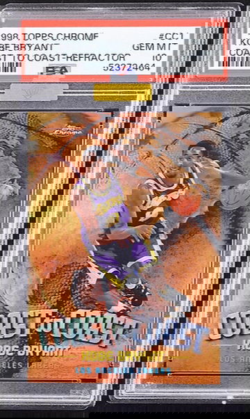 1998 TOPPS Chrome Refractor Kobe Bryant Coast to Coast PSA 10 MBA Gold Diamond