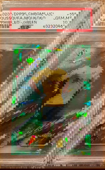 Youssoufa Moukoko Topps Chrome Sapphire Green /75 PSA 10! 