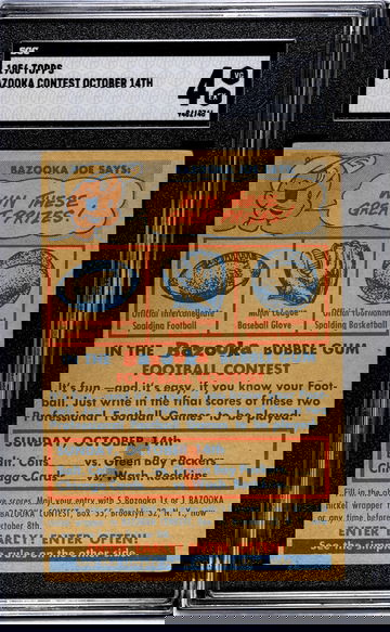1956 Topps Bazooka Contest October 14th Bazooka Joe SGC 4