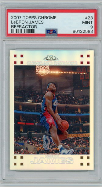 Lebron James 2007 Topps Chrome Refractor PSA 9