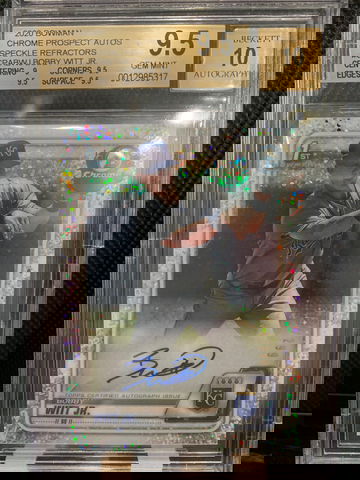 2020 Bobby Witt Jr Bowman Chrome Speckle Refractor Auto Prospect #164/299