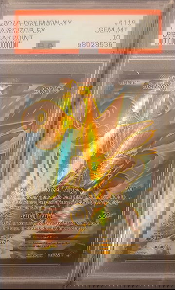 2016 Pokemon XY Scizor EX Full Art Holo Break Point 119/122 PSA 10 Gem Mint