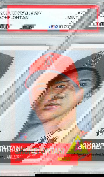 2018 TOPPS LIVING SHOHEI OHTANI #7 LOS ANGELES ANGELS RC PSA 9 MINT