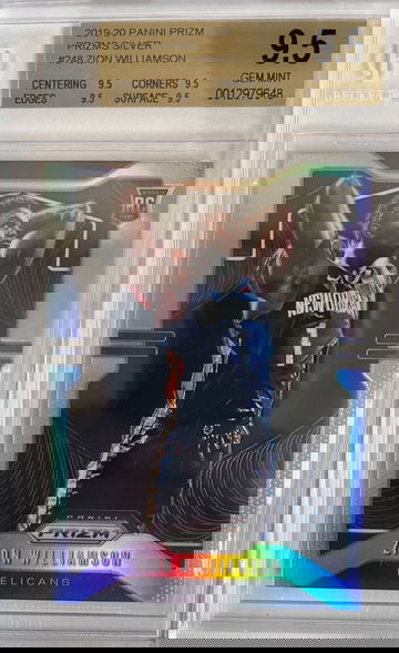 2019 Panini Prizm Silver Prizms Zion Williamson ROOKIE RC 248 BGS 9.5 TRUE GEM