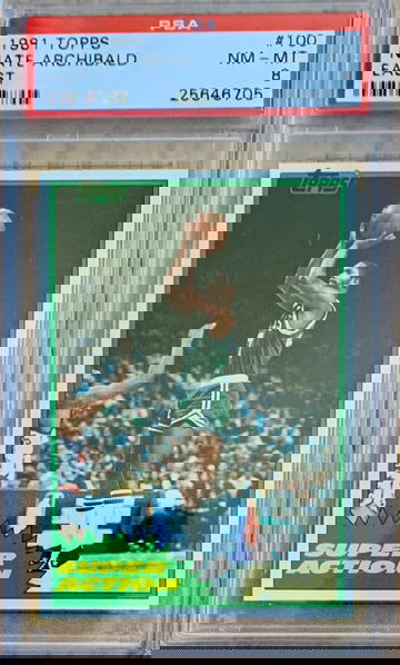 1981 Topps Basketball Nate “Tiny” Archibald #100 Super Action - Graded PSA 8 ☘️