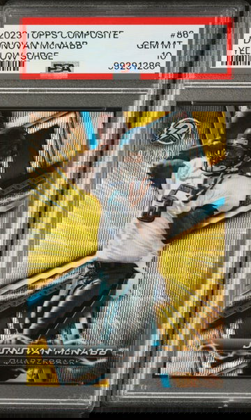 Donovan McNabb 2023 Topps Resurgence NFL #86 Yellow Surge 079/200 Card PSA 10 Gem Mint