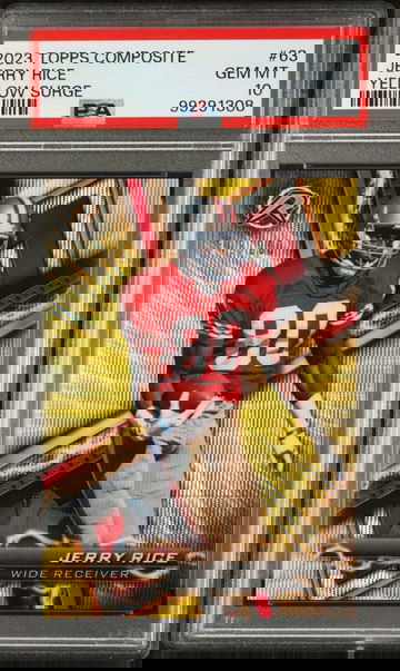 Jerry Rice 2023 Topps Resurgence NFL #63 Yellow Surge 103/200 Card PSA 10 Gem Mint