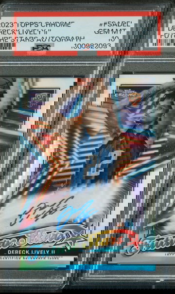 2023 Topps Chrome Dereck Lively II Future Stars Autograph PSA 10