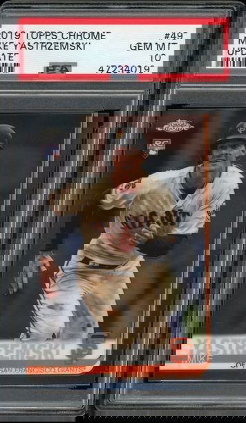 TOPPS CHROME Mike Yastrzemski GIANTS ROOKIE UPDATE PSA 10!