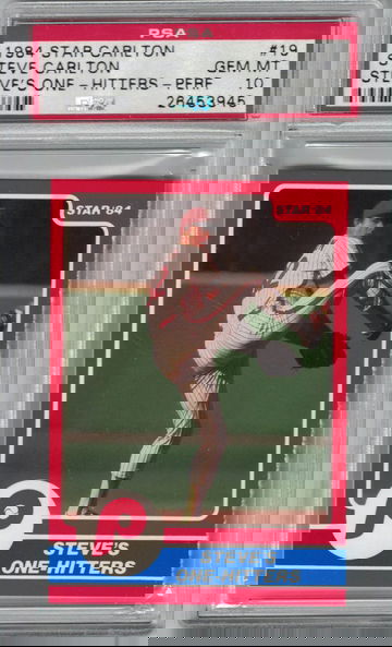 1984 Star Steve Carlton Steve's One-Hitters -Perf. PSA 10 Gem-Mint