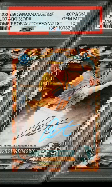 Shotaro Morii 2025 Bowman Chrome Prospects 1st PEANUTS Refractor Auto #1/5 PSA 10