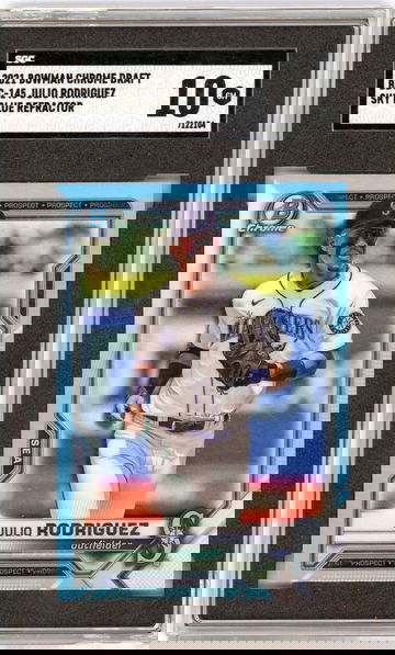 2021 Bowman Chrome Draft Sky Blue Refractor Julio Rodriguez #BDC-145 SGC 10