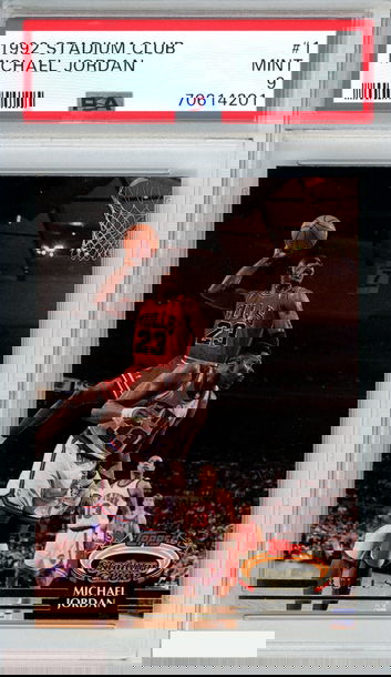 1992 STADIUM CLUB MICHAEL JORDAN #1 CHICAGO BULLS HOF PSA 9 MINT