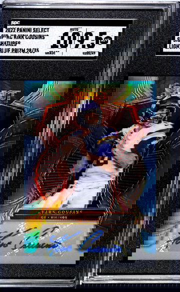 2022 Panini Select Light Blue Prizm Kirk Cousins #SIP-KC Auto/35 SGC 9.5 Auto 10