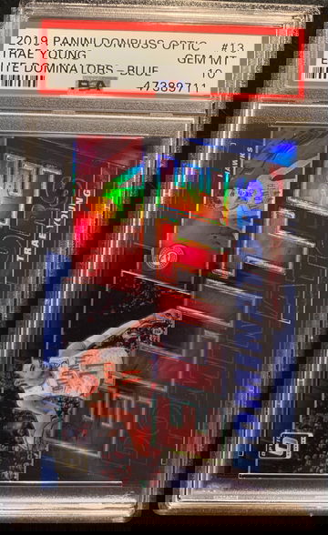 2019 Optic Trae Young Elite Dominators Blue Prizm /49 PSA 10