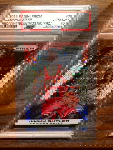 2013 Panini Prizm Red White Blue Mosaic Jimmy Butler PSA 10
