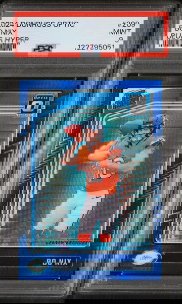 2024 Panini Donruss Optic Blue Hyper Bo Nix #209 RC PSA 9