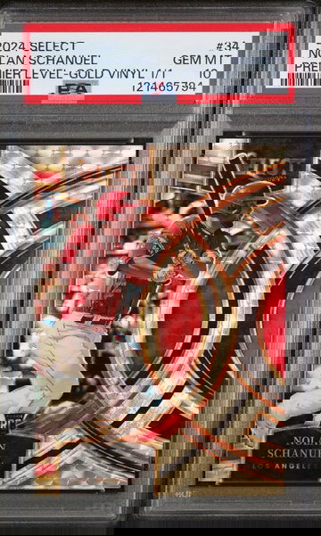 2024 Panini Select Premier Level Gold Vinyl Nolan Schanuel #34 RC 1/1 PSA 10