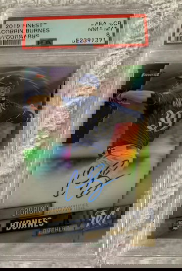 2019 Finest Corbin Burnes Autographs #FA-CB PSA 8. Population 3, 10 higher