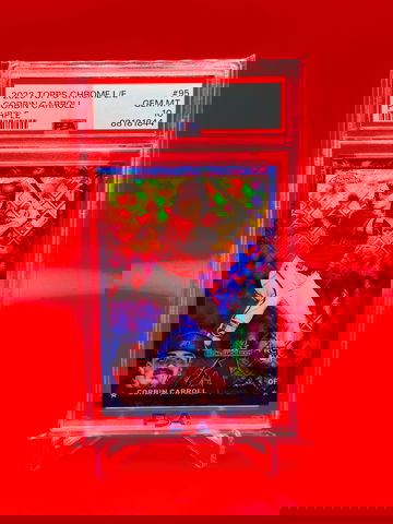 2023 Topps Chrome Logofractor Corbin Carroll Purple REFRACTOR /250 RC PSA 10 GEM