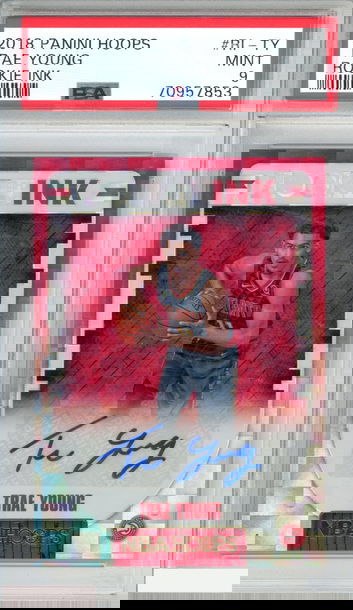 2018 PANINI HOOPS ROOKIE INK TRAE YOUNG #RI-TY RC AUTO HAWKS PSA 9 MINT