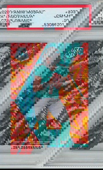 2020 Panini Mosaic Tua Tagovailoa Reactive Orange PSA 10