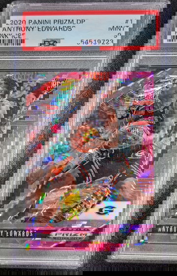 2020-21 Panini Prizm Anthony Edwards Pink Ice DP - PSA 9