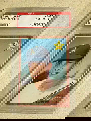 1962 Topps #131 Pete Richert PSA 8 NM-MT DODGERS ROOKIE