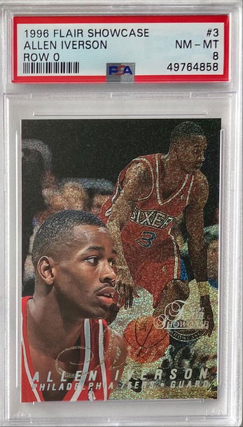 1996 Flair Showcase Allen Iverson RC Row 0