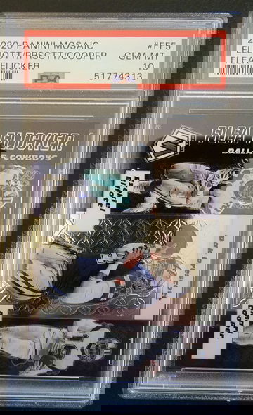 2020 Mosaic Flea Flicker Dallas Cowboys Elliott/Prescott/Cooper PSA 10