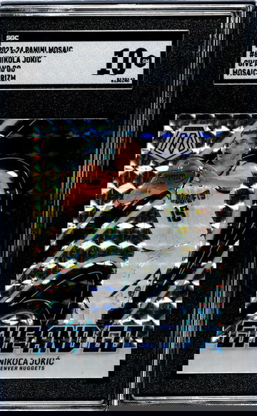 2023-24 Panini Mosaic #6 Nikola Jokic Give And Go Mosaic Prizm SGC 10