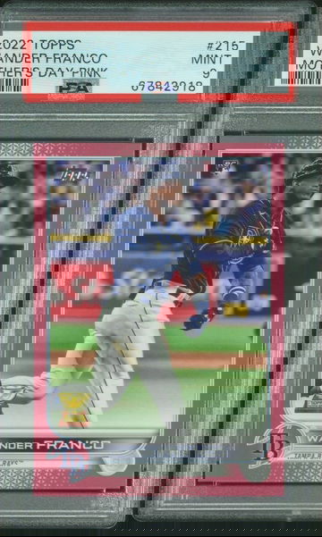 2022 Topps Series 1 Wander Franco Mother’s Day Pink Parallel /50 RC PSA 9 Mint