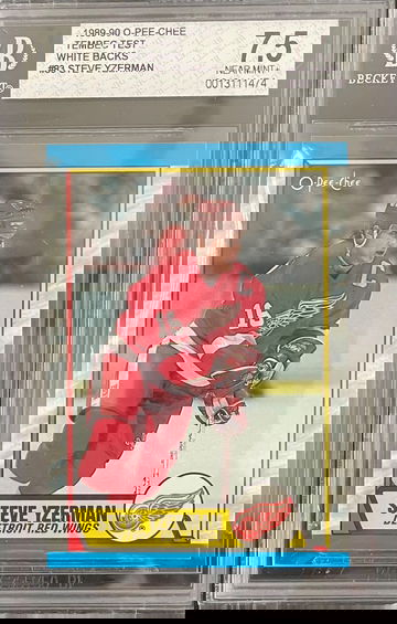 Steve Yzerman 1989-90 O-Pee-Chee Tembec Test Set White Back #83 BGS 7.5 Extremely Rare card!