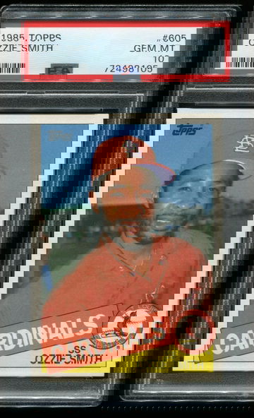 1985 TOPPS #605 OZZIE SMITH PSA 10 HOF