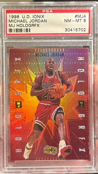 1998 Upper Deck UD Ionix MJ Hologrfx Michael Jordan PSA 8