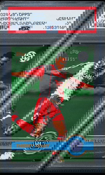 2024 TOPPS THE LOST ROOKIE CARDS THIERRY HENRY #/99 GREEN PSA 10