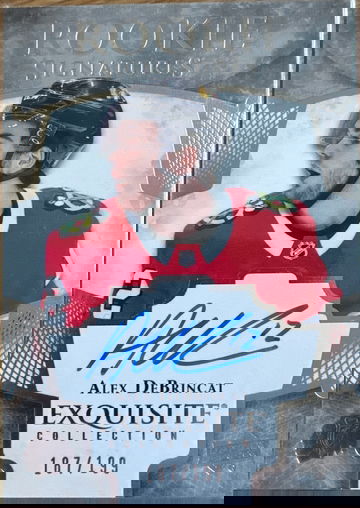 2018 Upper Deck Exquisite Collection Alex DeBrincat Rookie Signatures Auto 187/199