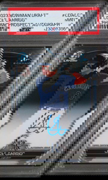 2023 Bowman Draft Chrome Autograph Cole Carrigg #CDACC PSA 9