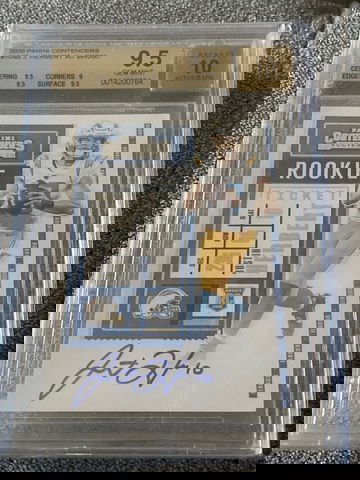 2020 Panini Contenders Justin Herbert Rookie Ticket on  card Auto  BGS 9.5 / 10