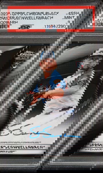 2025 Topps Chrome Black Autograph Spencer Schwellenbach #SSH PSA 9