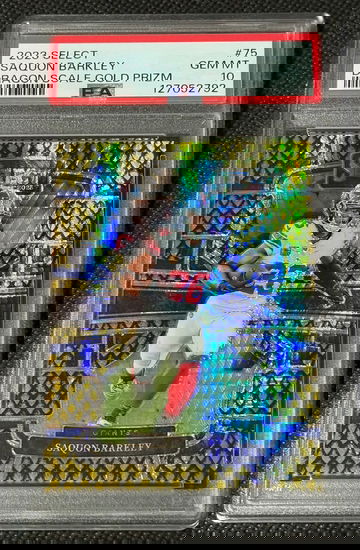 2023 Select Saquon Barkley Dragon Scale Gold Prizm /10 PSA 10!!
