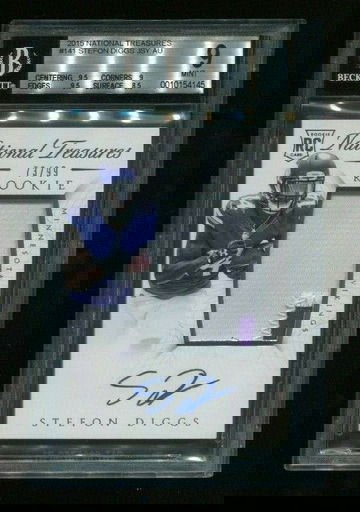 2015 National Treasures Stefon Diggs Rookie Patch Auto True RPA RC 73/99 BGS 9