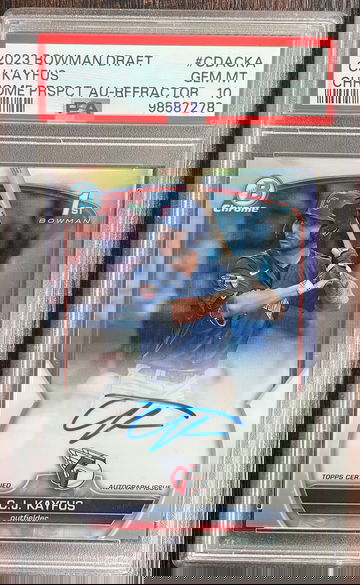 2023 Bowman Draft CJ Kayfus chrome prospect auto refractor /499 PSA 10