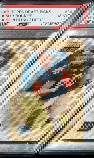 2005 TOPPS DRAFT PICKS & PROSPECTS JEREMY SHOCKEY BLACK SUPERFRACTOR 1/1 PSA 9