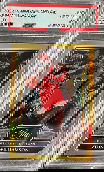 2022-23 Panini One And One GOLD /10 #85 Zion Williamson PSA 10 GEM MINT